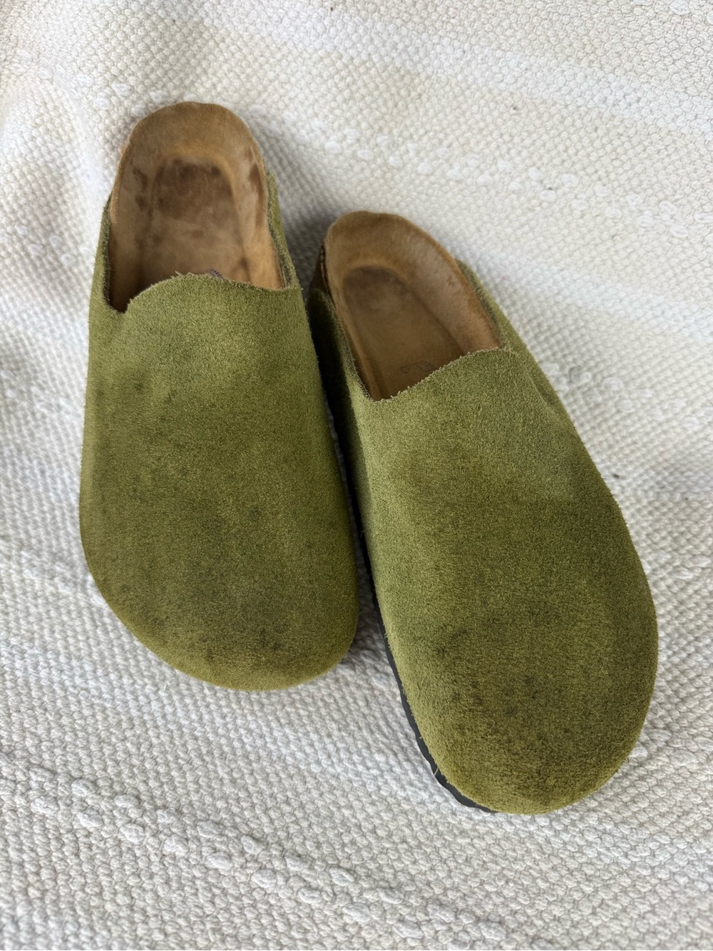 Birkenstock green suede clogs size 40/9